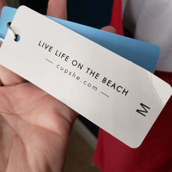 NWT CUPSHE Deep V Neck One Piece Swimsuit Size Medium - Picture 7 of 12